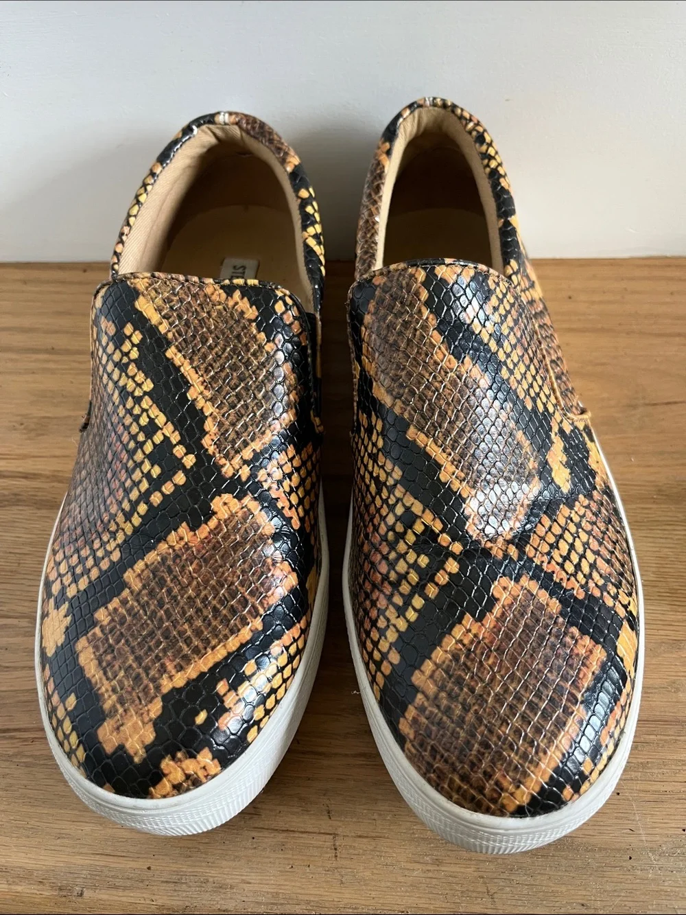 Steve Madden Yellow & Black Snakeskin Slip-On Sneakers